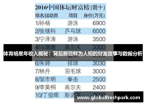 体育明星年收入揭秘：背后那些鲜为人知的财富故事与数据分析